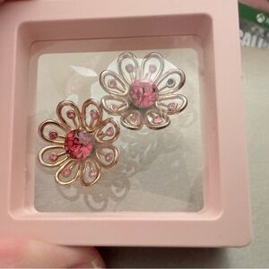 Vintage Signed Coro Pink Screw on Earrings - Women Jewelry